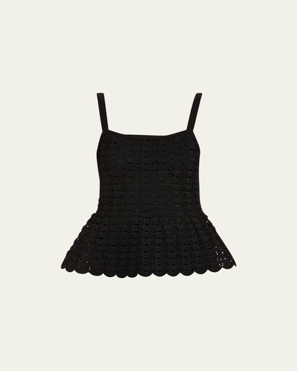 Strappy Crochet Peplum Top