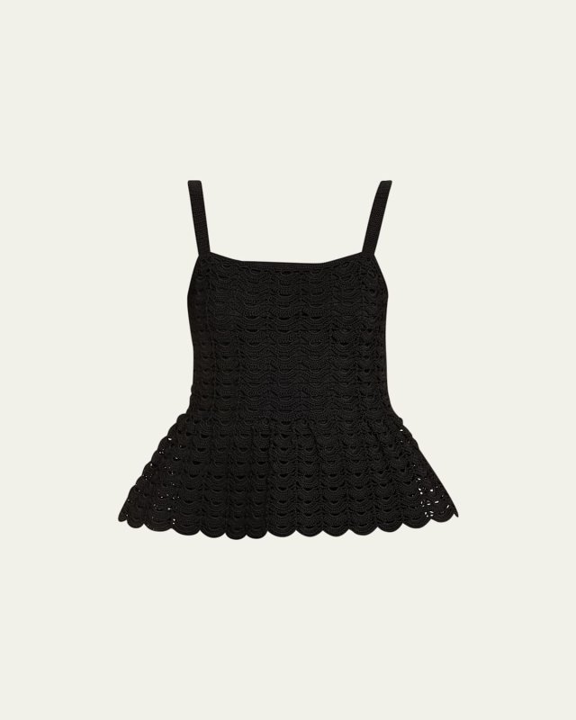 Strappy Crochet Peplum Top