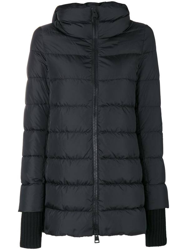 padded zip-up hooded coat