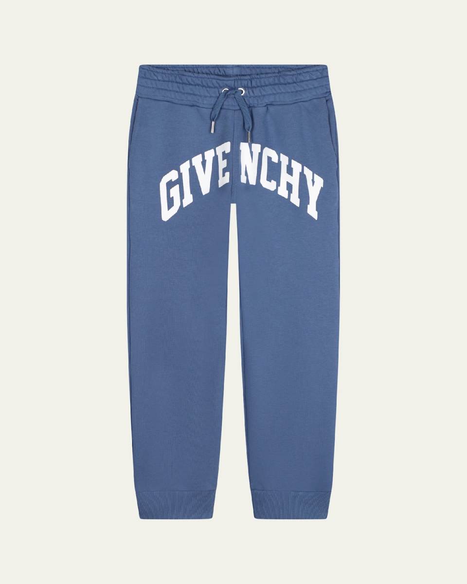 Boy's Curved Logo-Print Joggers, Size 4-