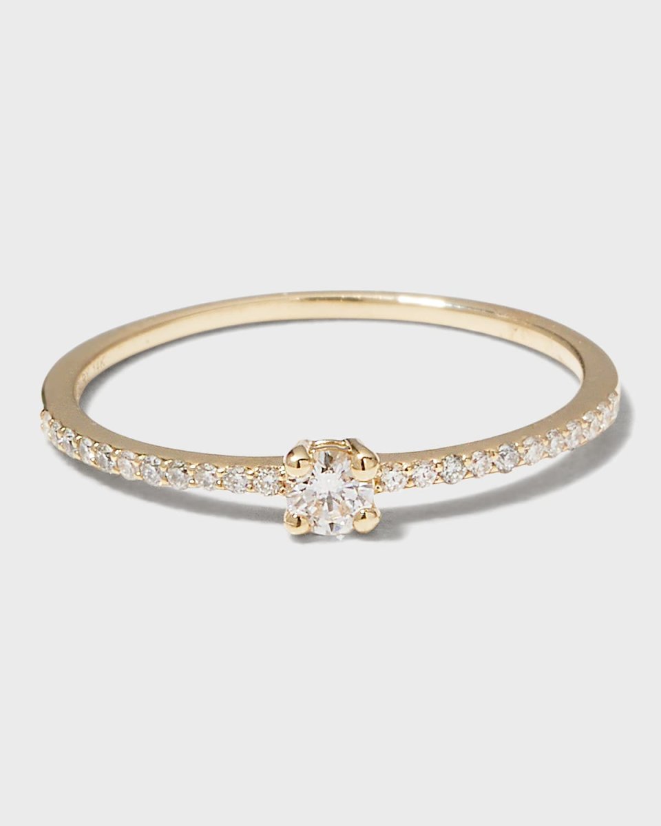 Flawless Stackable Ring with Solo Diamond
