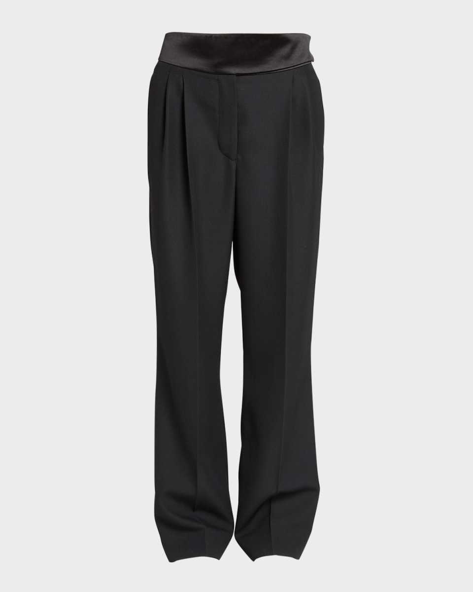 Wide-Leg Wool Tuxedo Trousers