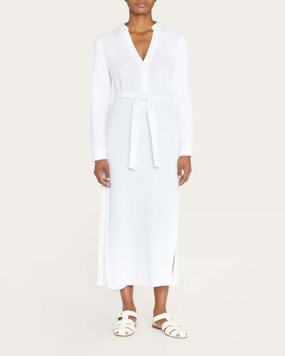 Frieda Gauze Long-Sleeve Shirtdress