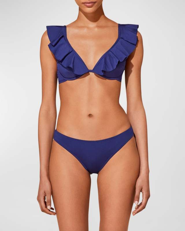 Solid Flutter Bikini Top
