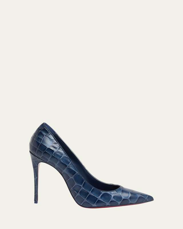 Kate Croco Red Sole Classic Pumps