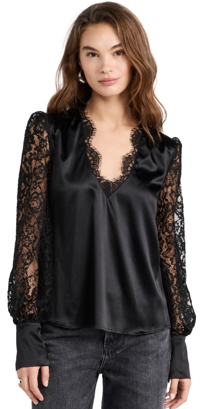 Generation Love Carly Lace Combo Blouse Black