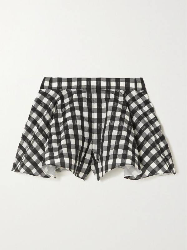 ALAIA Archetypes gingham seersucker mini shorts