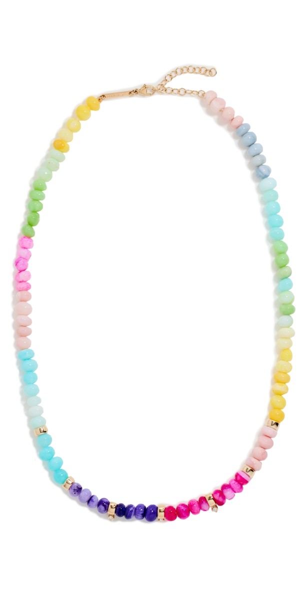 Zoe Chicco 14k Gemstone Beads Bead Necklace Rainbow/Yellow Gold