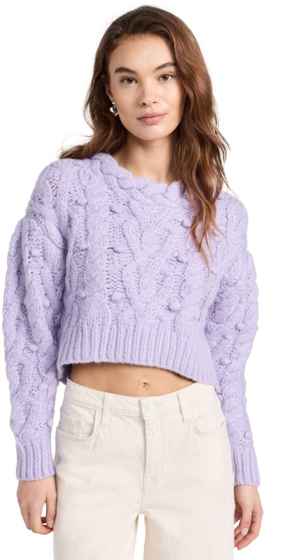 LoveShackFancy Galiona Sweater Lilac Mist