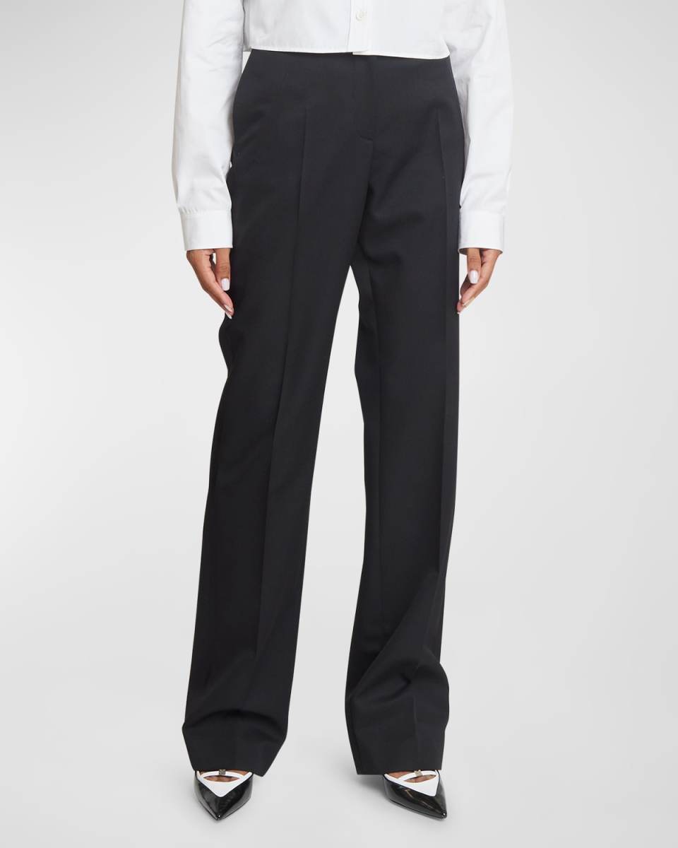 Straight-Leg Formal Wool Trousers