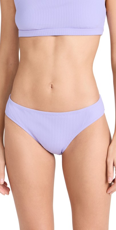 Madewell Rib Devon Bikini Bottoms Subtle Lavender