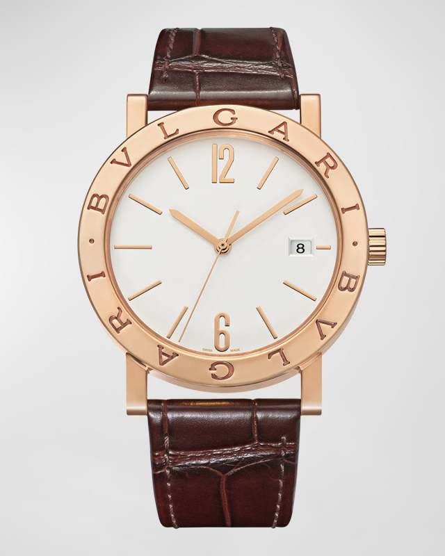 Unisex 38mm BVLGARI BVLGARI 18K Rose Gold Watch