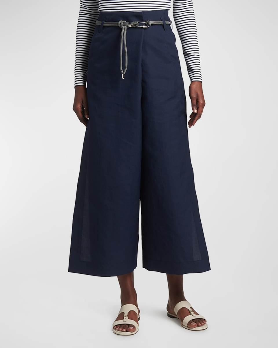 Carabiner Rope Belted Wide-Leg Trousers