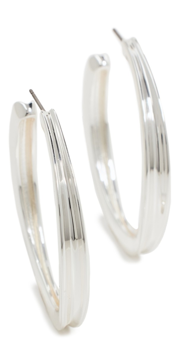 Jenny Bird Slim Doune Hoops High Polish Silver