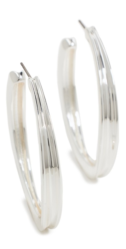 Jenny Bird Slim Doune Hoops High Polish Silver