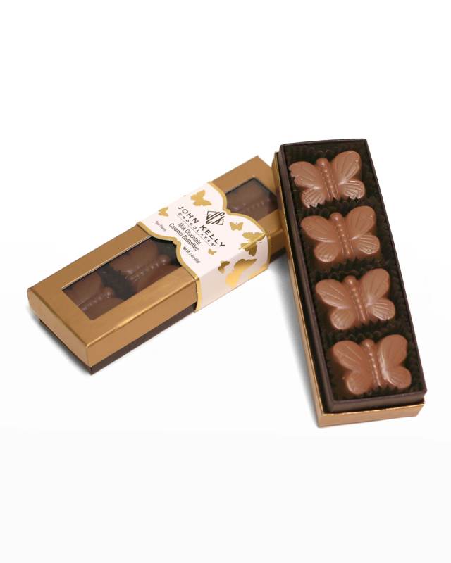 4-Piece Milk Chocolate Butterflies with Caramel Roasted Almonds and Sea Salt