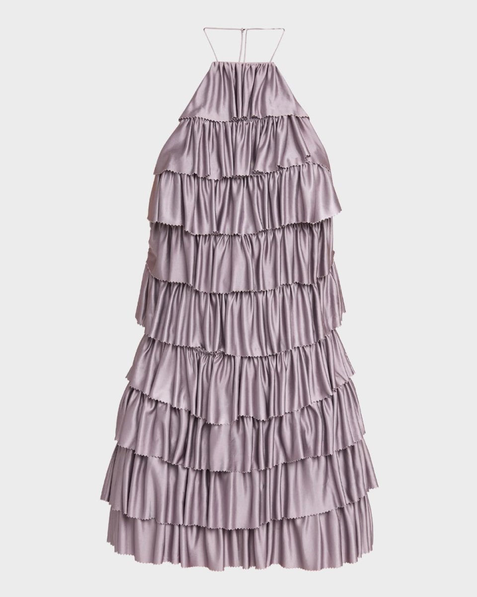 Ruffled Halter Mini Dress