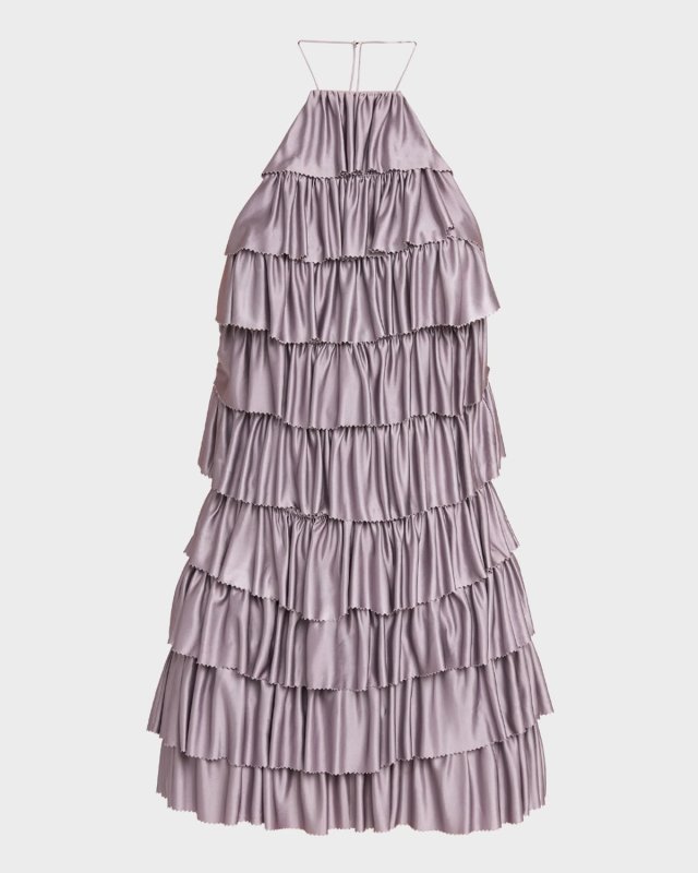 Ruffled Halter Mini Dress