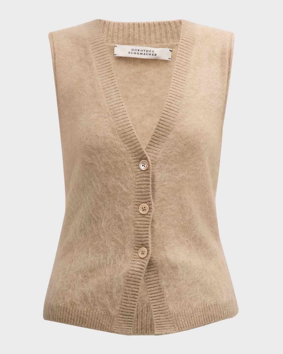 Fluffy Luxury Sleeveless Cashmere Top