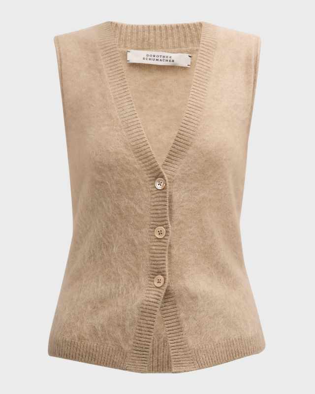 Fluffy Luxury Sleeveless Cashmere Top