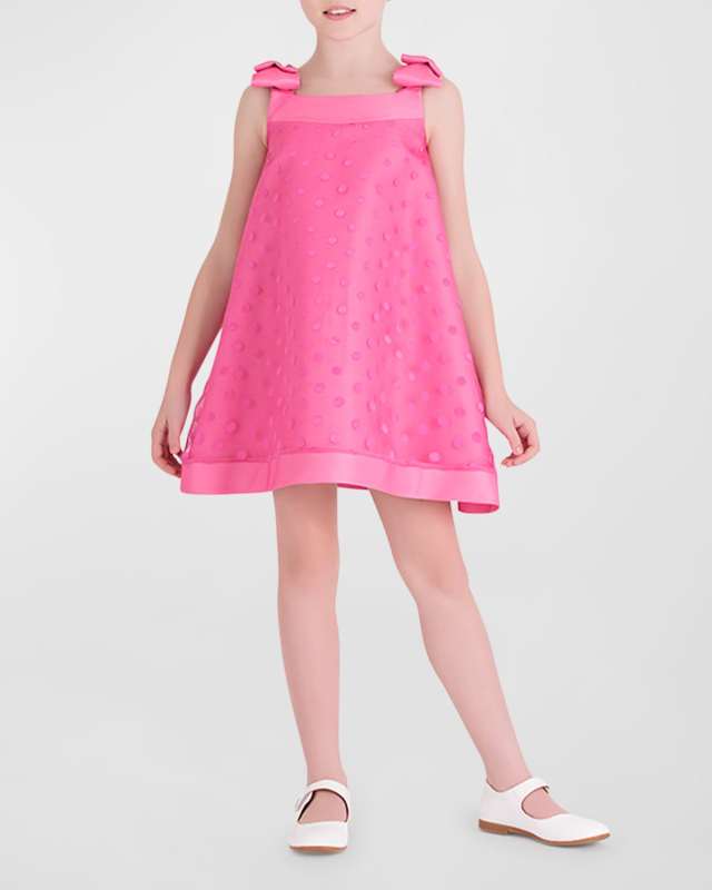 Girl's Polka Dot Bow Dress, Size 3T-10