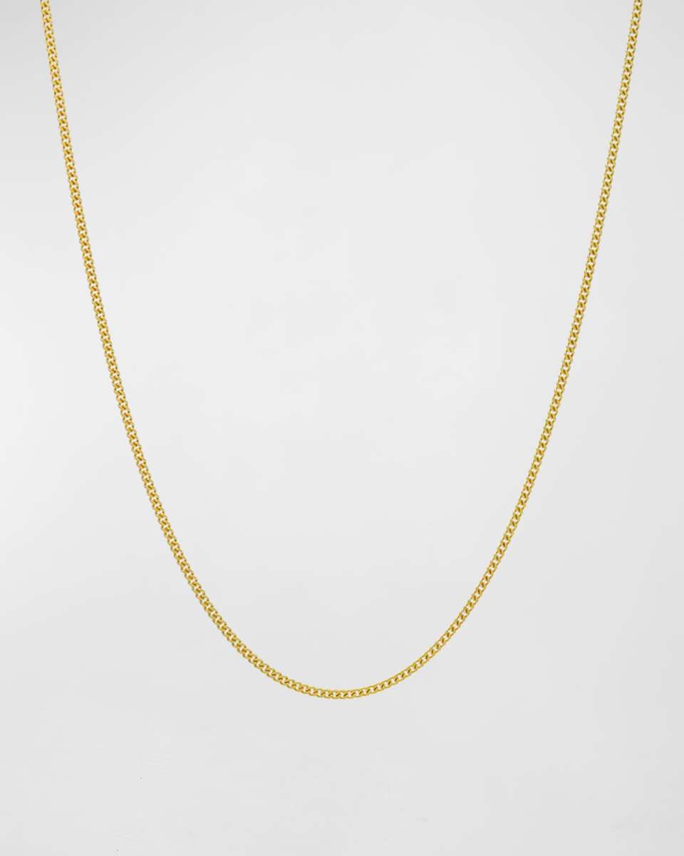 14K Gold Baby Flat Curb Chain Necklace