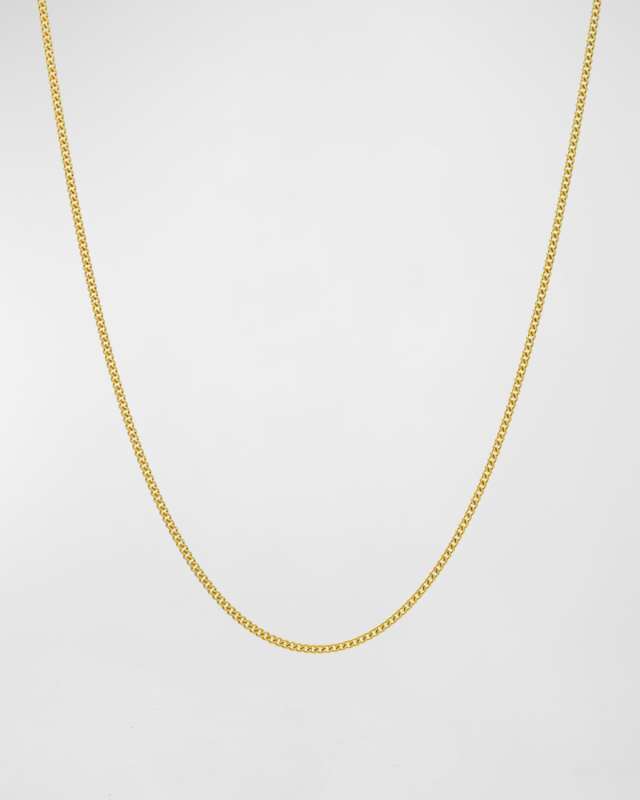 14K Gold Baby Flat Curb Chain Necklace