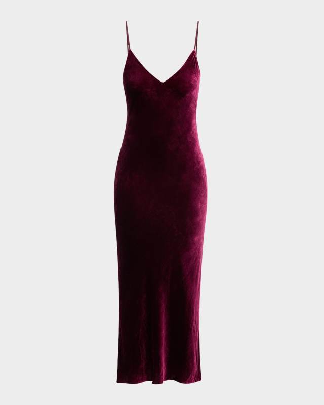 Seridie Velvet Mid-Length Slip Dress