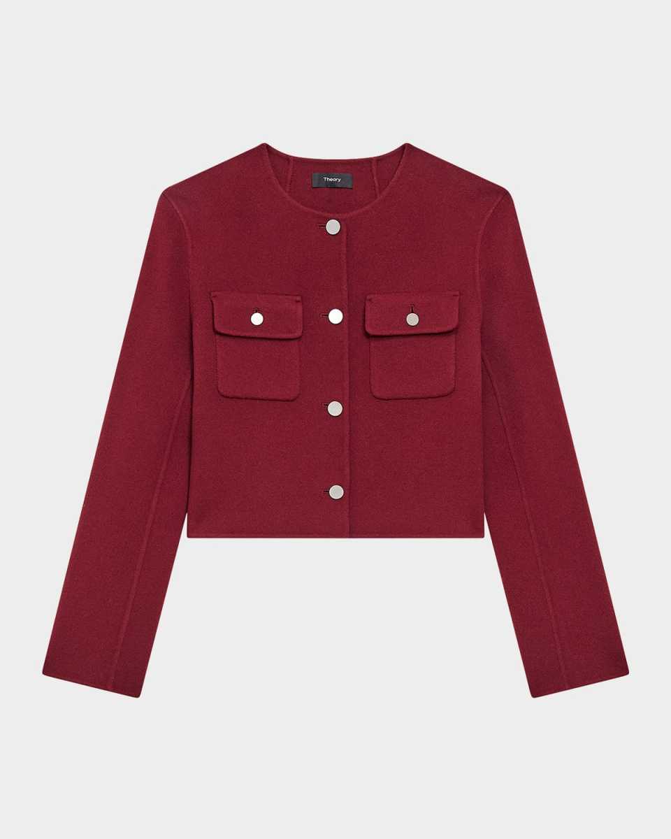 Wool and Cashmere Cropped Cardigan Jacket