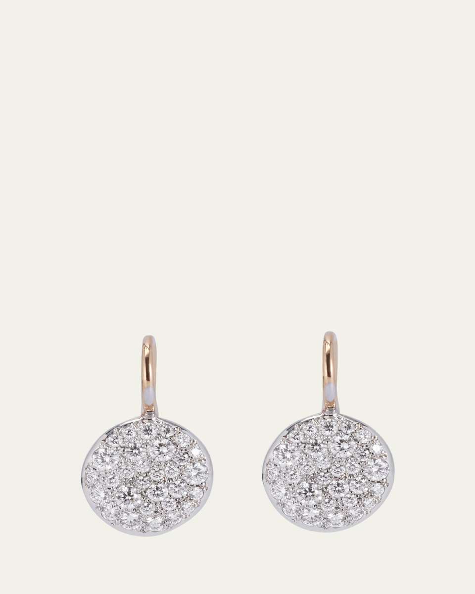 Sabbia White Pave Diamond Earrings, 0.78 TCW