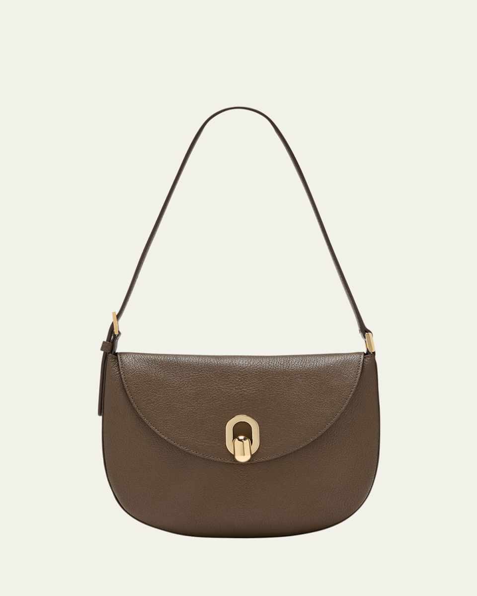 Tondo Small Flap Leather Hobo Bag