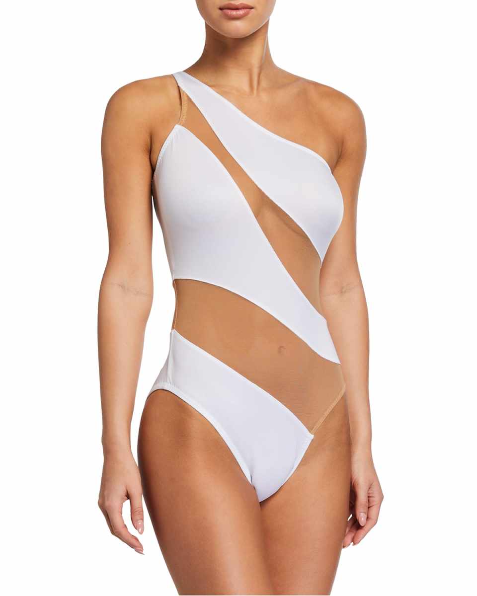 Mio Snake Mesh One-Piece Swimsuit
