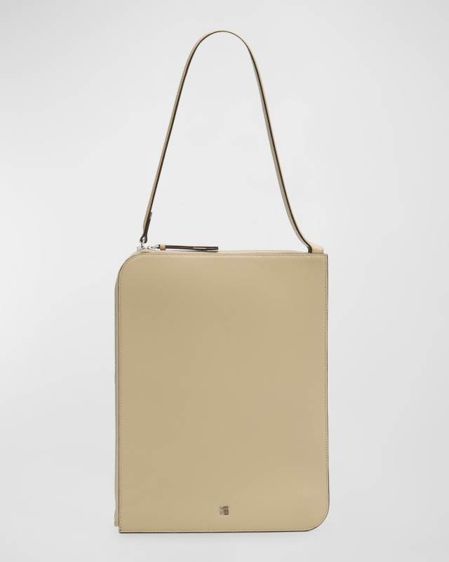 Zip Slim Leather Tote Bag