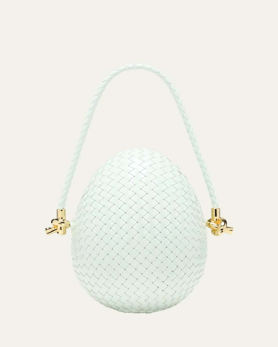 Egg Intrecciato Leather Top-Handle Bag