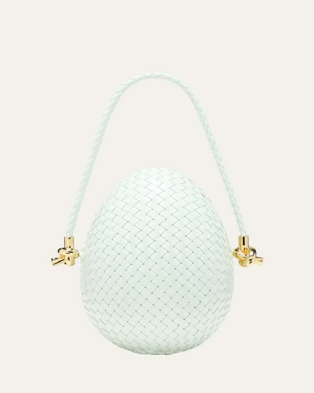 Egg Intrecciato Leather Top-Handle Bag