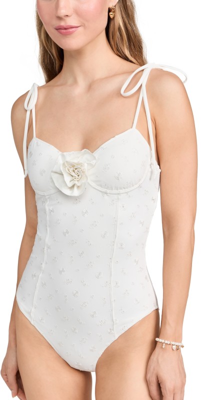 LoveShackFancy Chamomile One Piece Dover White