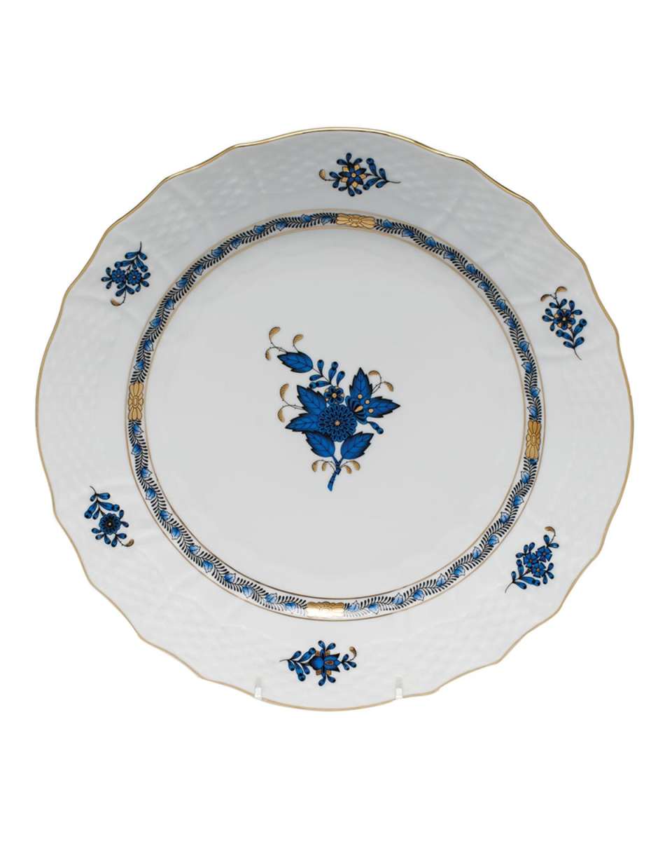 Chinese Bouquet Black Sapphire Service Plate