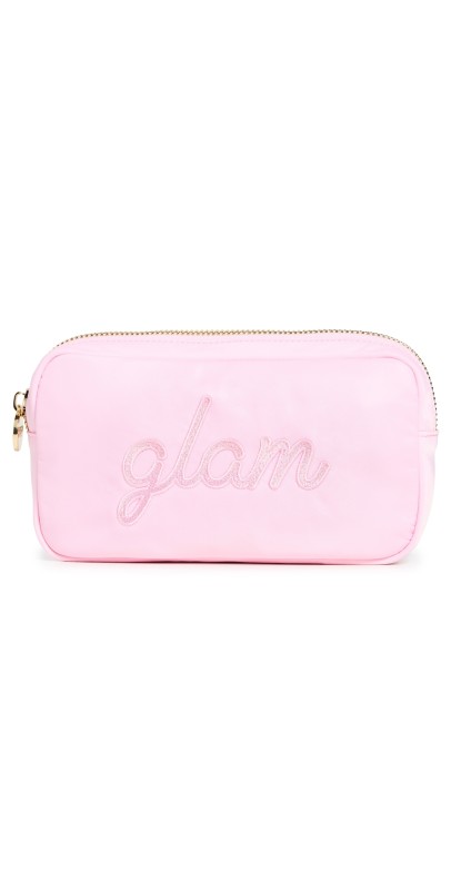 Stoney Clover Lane Glam Embroidered Small Pouch Flamingo