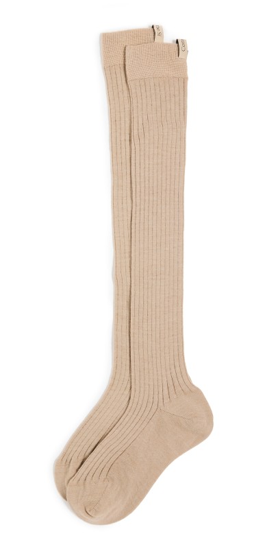 Comme Si The Knee High Socks Camel