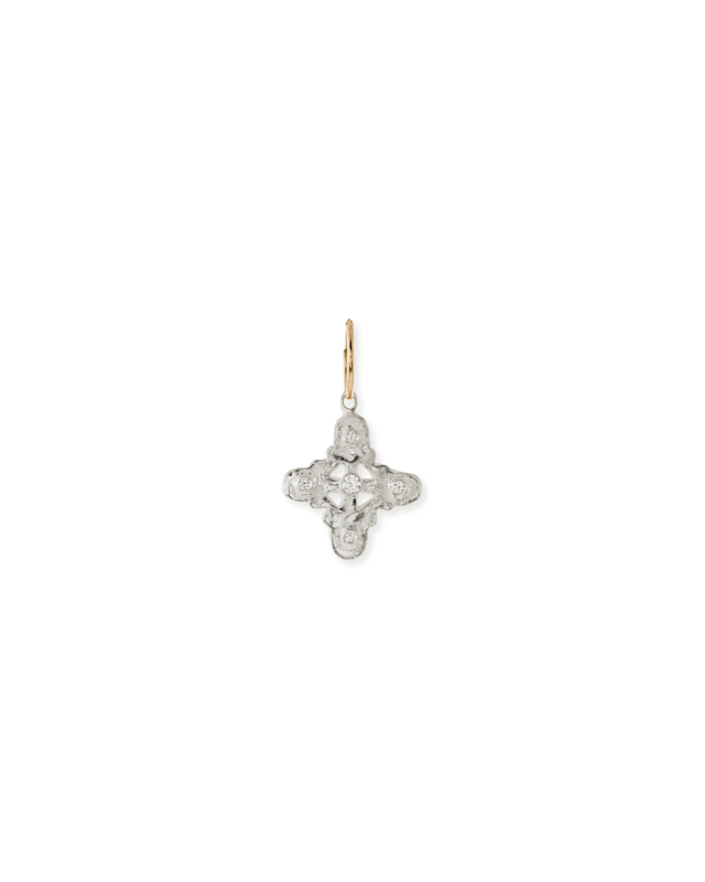 Five Stone Medium Signature Cross Single Earring