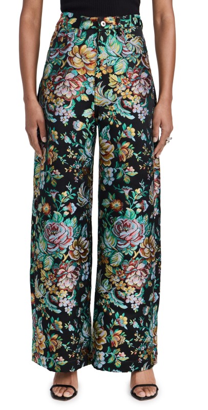 Marques Almeida Brocade Boyfriend Trousers Black