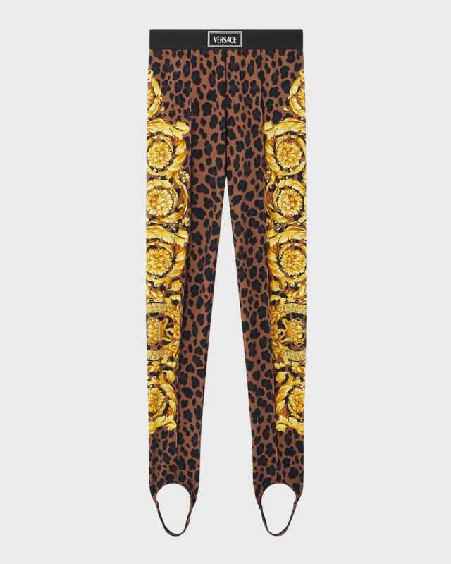Wild Barocco-Print Stirrup Leggings