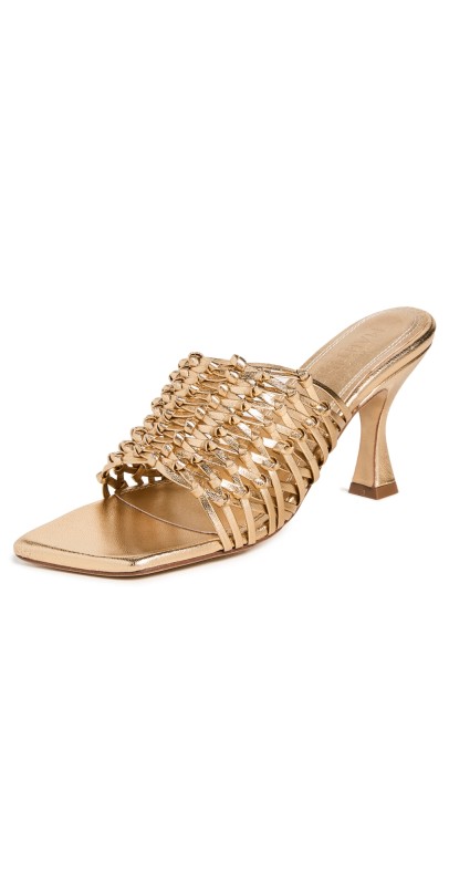 Souliers Martinez 80mm Cabo Sandals Oxido Woven Leather