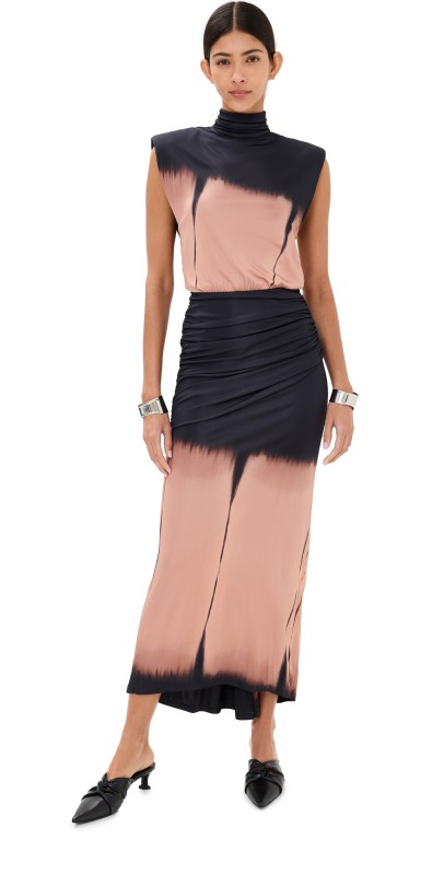 Johanna Ortiz Dye Ritual Ankle Dress Stripe Dyes/Black/Pink