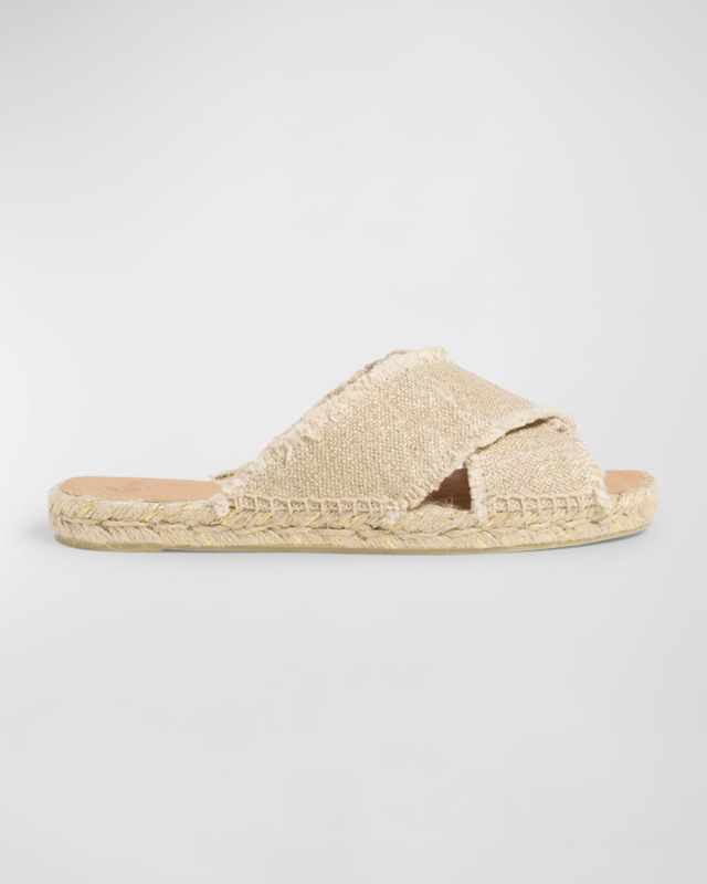 Palmera Linen Crisscross Slide Espadrilles