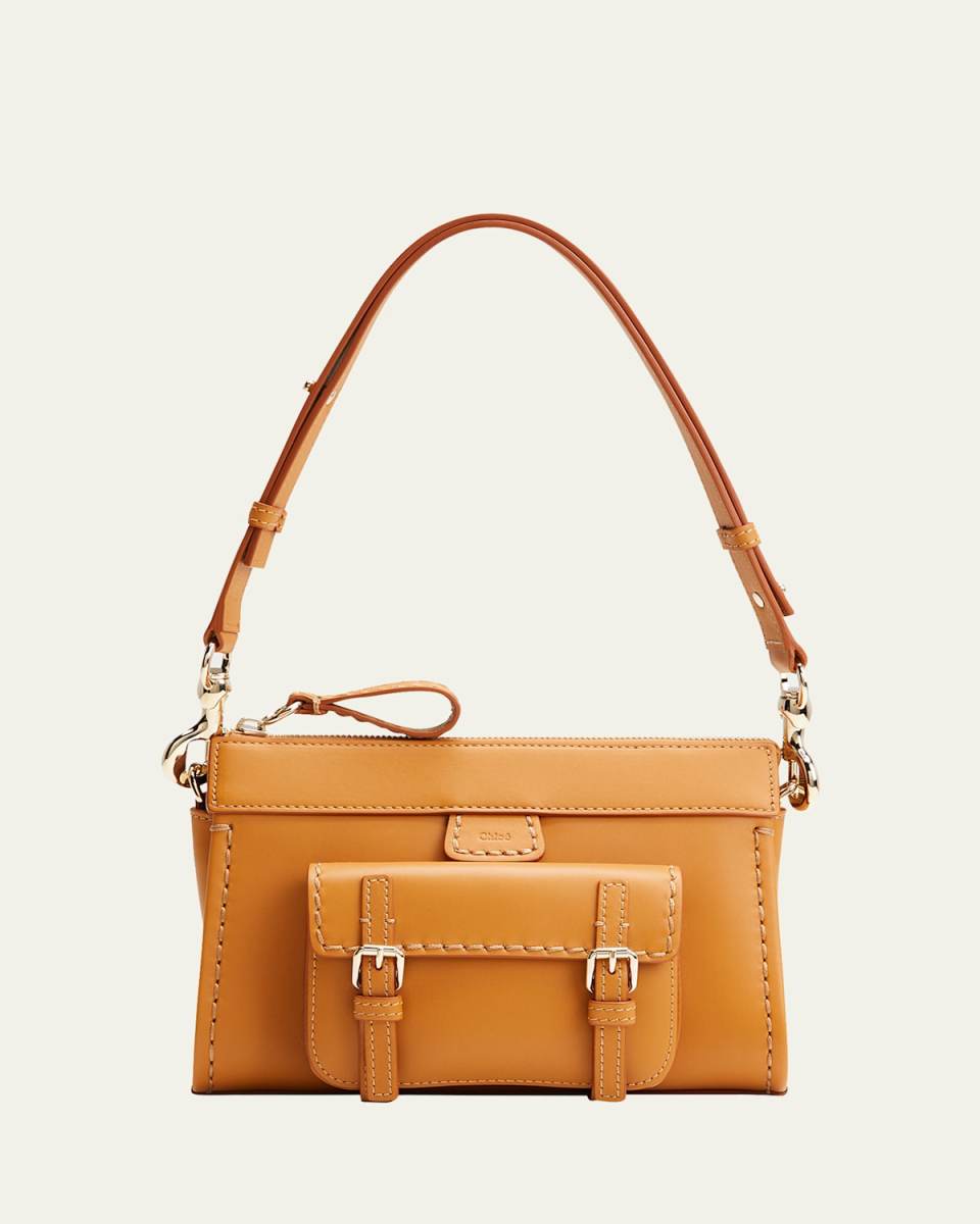 Edith Zip Leather Shoulder Bag