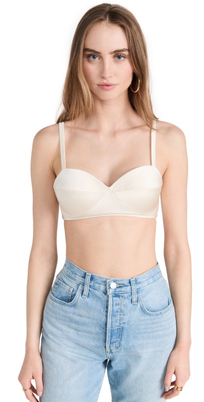 Favorite Daughter Satin Bra Ivory