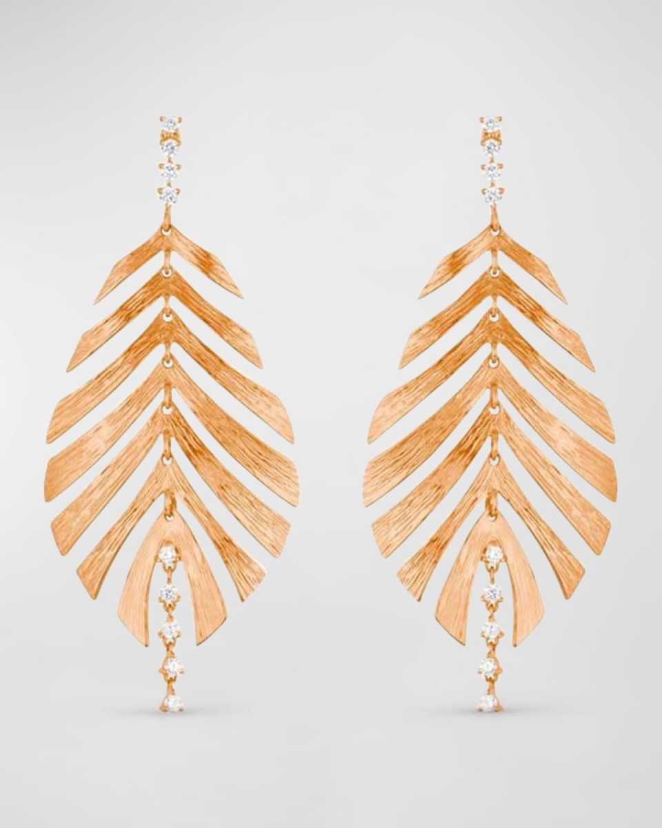 18K Pink Gold Bahia Earrings with Diamonds