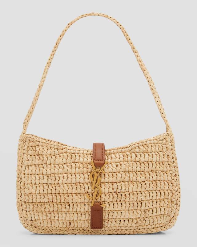 Le 5 A 7 Mini YSL Shoulder Bag in Raffia