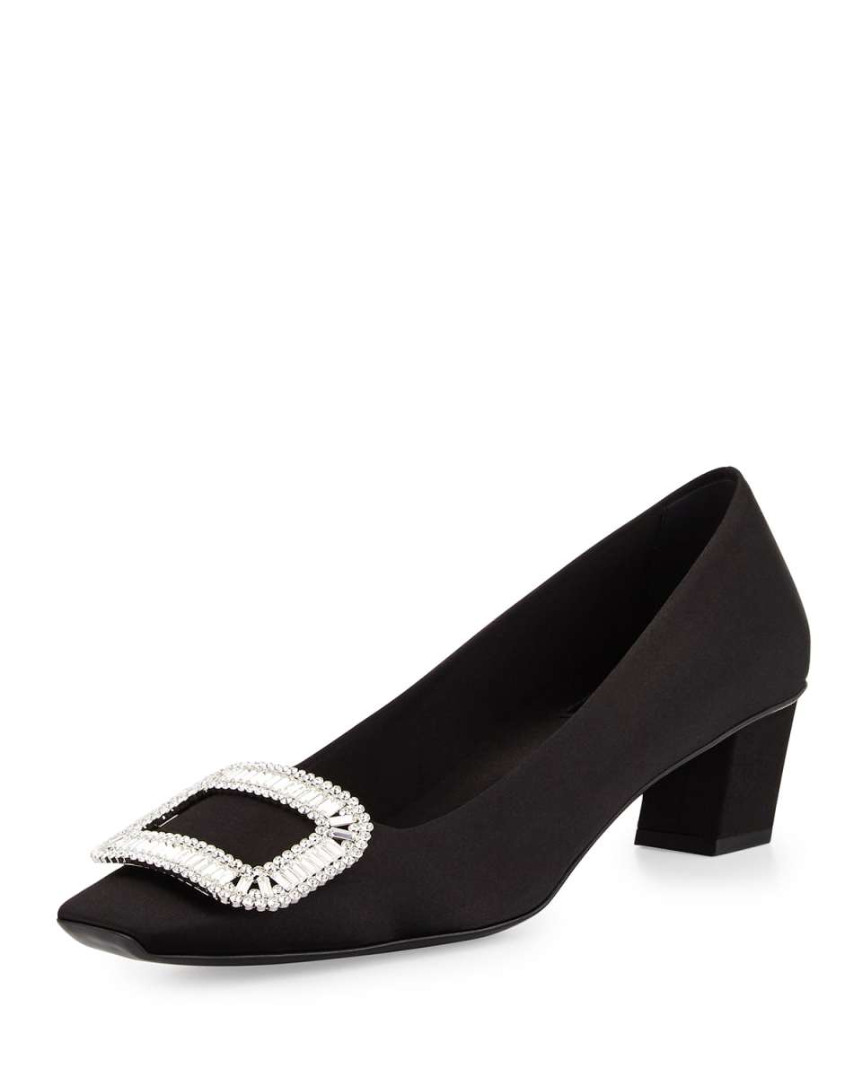 Belle Vivier Strass Satin 45mm Pumps